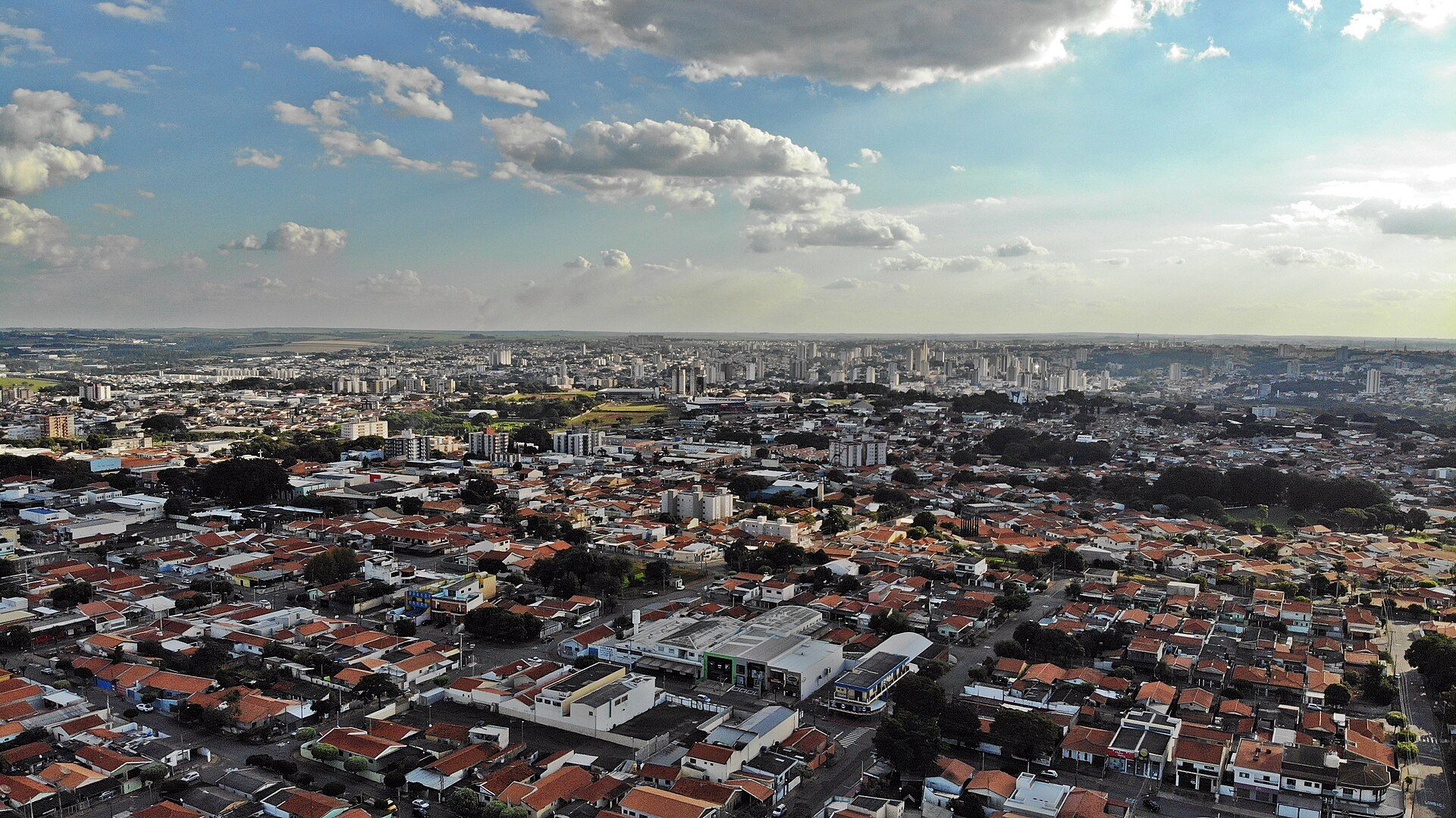 Vista aérea da cidade de Americana, no interior de São Paulo